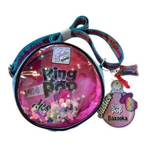 Bazooka Ring Pop Justice Girls Round Crossbody Purse Shakies Keychain Bag